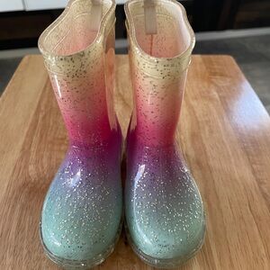 Old Navy Pink and Purple Glitter Boots